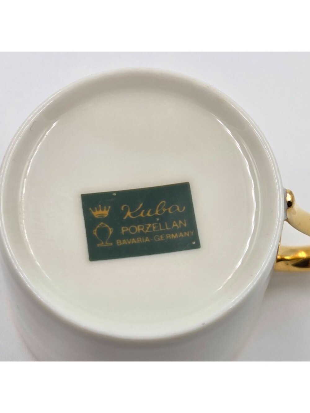 Kuba Porzellan Horst Kuba Set of 4 Espresso Demitasse Cup Saucer Gold Trim - Picture 12 of 13